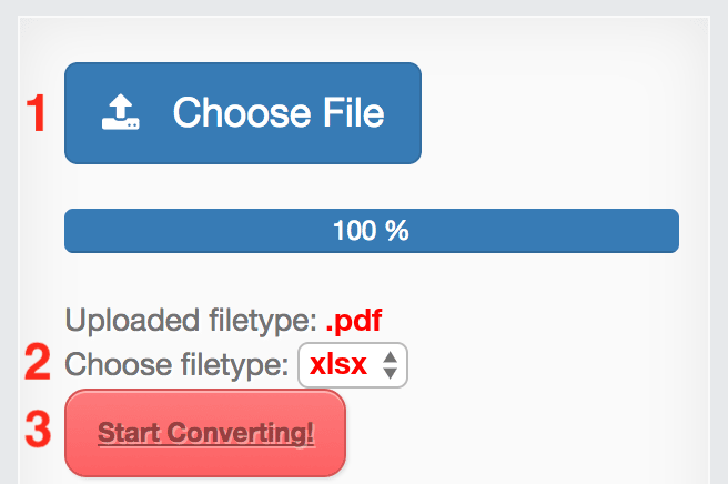 How to convert PDF files online to XLSX
